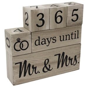 Wedding Countdown Calendar Wooden Blocks - Engagement Gifts - Bride to Be